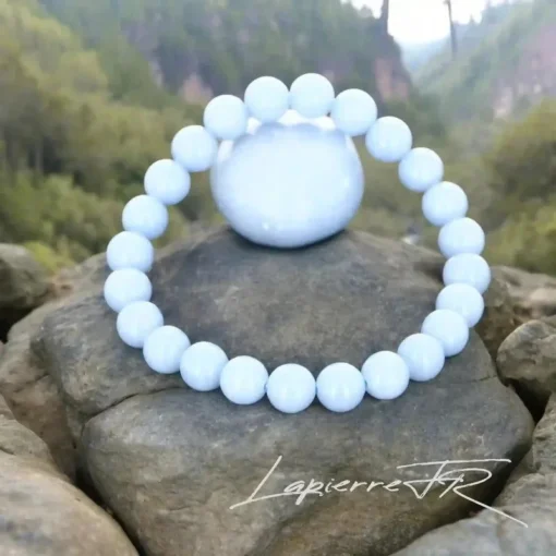 💙 Bracelet en Angélite Magnifique – Sérénité et Connexion Spirituelle – Image 5